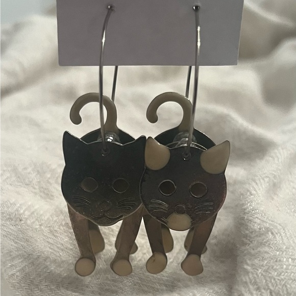 Vintage rare cat earrings - Picture 3 of 11